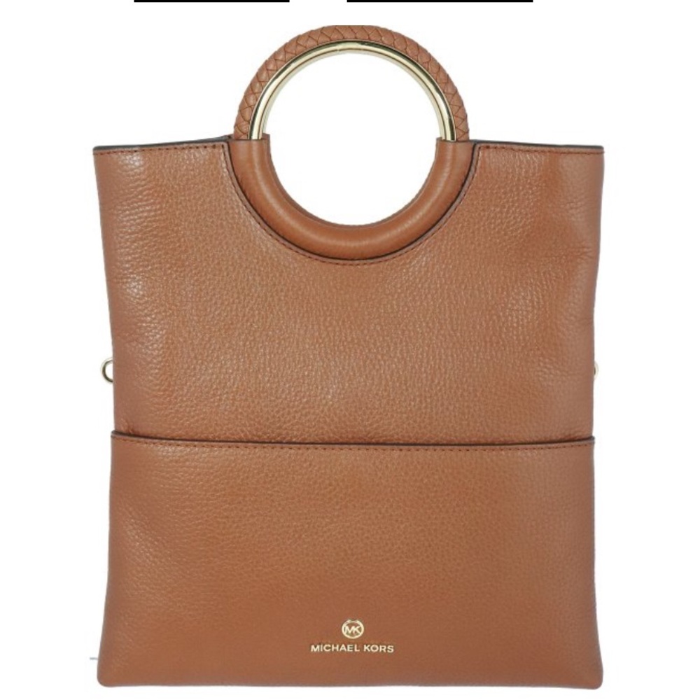 Michael Kors Tan Leather Tote with Gold Accents